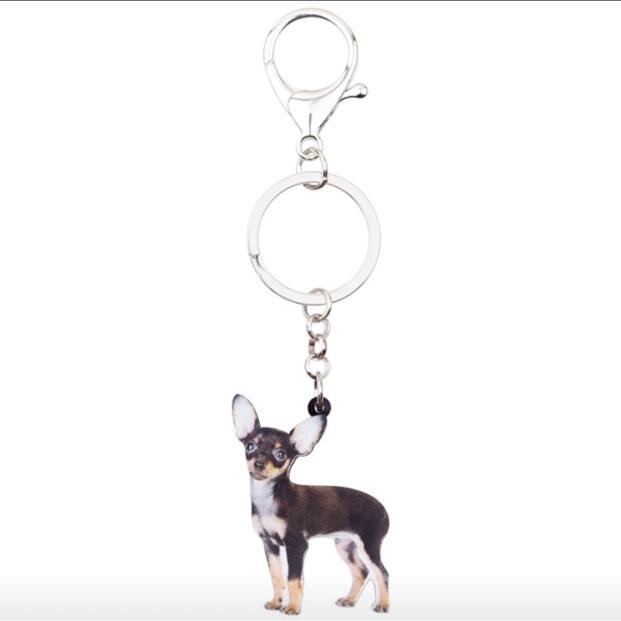 メール便送料無料 チワワ スムース イヌ いぬ Dog 犬雑貨 キーホルダー チワワグッズ 犬 アクリル 犬種別