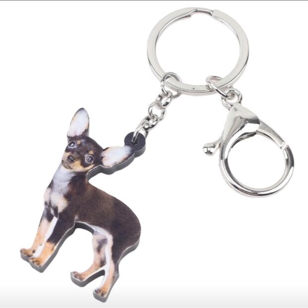 メール便送料無料 チワワ スムース イヌ いぬ Dog 犬雑貨 キーホルダー チワワグッズ 犬 アクリル 犬種別