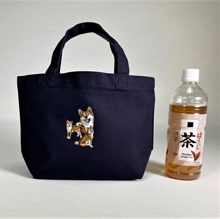シバイヌ 柴犬 ｓサイズ 刺 プリント お散歩バッグ 小 トートバッグ 厚手