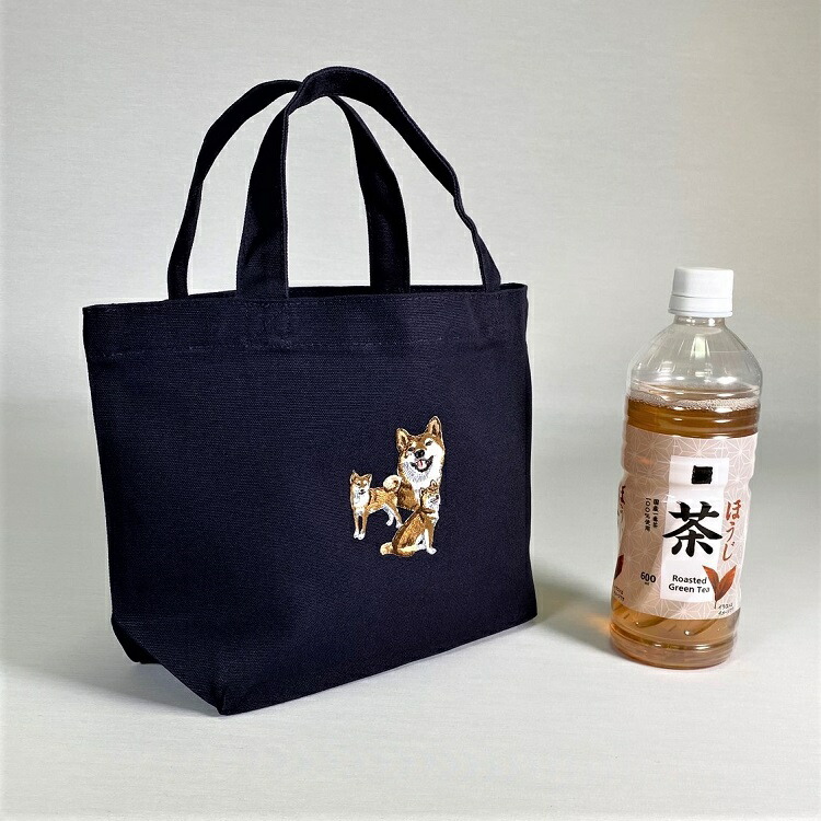 シバイヌ 柴犬 ｓサイズ 刺 プリント お散歩バッグ 小 トートバッグ 厚手