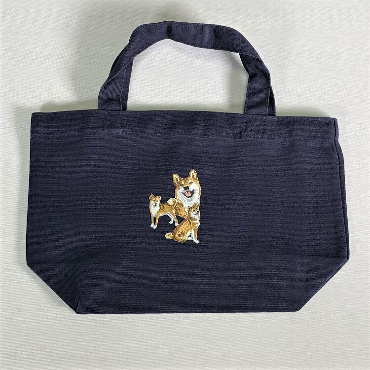 シバイヌ 柴犬 ｓサイズ 刺 プリント お散歩バッグ 小 トートバッグ 厚手