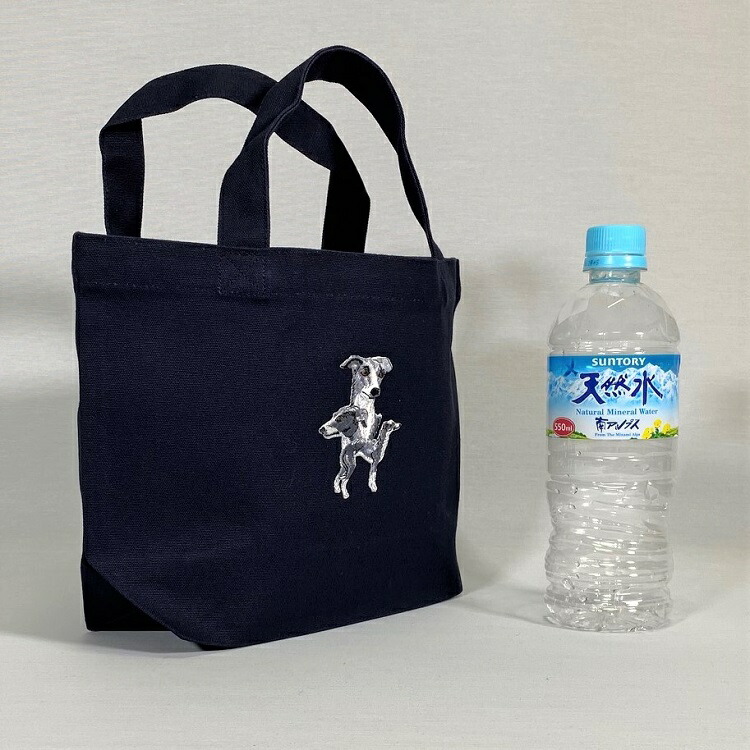 メール便 イタリアングレイハウンド トートバッグ ｓサイズ 刺 プリント Dog 厚手