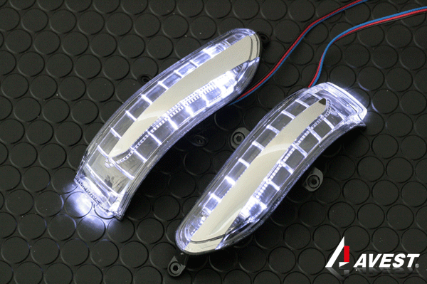 ☆安心の定価販売☆】 レンズ ドアミラー ウインカー 埋め込み 汎用 ギザギザ アロー ウィンカー ホワイト LED ドア ミラー 交換 車用品  カー用品 カスタム カスタマイズ パーツ 部品 led diy