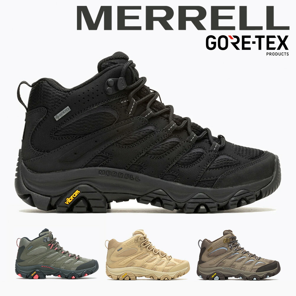 【全国貨物輸送無料】 MERRELL スニーカー レディース モアブ 3 シンセティック ミッド ゴアテックス W500182 W500416 W500424 W500638 メレル MOAB 3 SYNTHETIC MID GORE TEX 雨合羽 アウトドア 山歩き