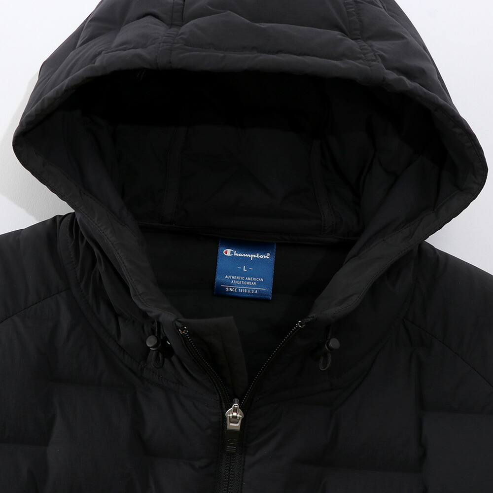 年末年始も即出荷 チャンピオン ダウンジャケット アウター アウター メンズ ジップ ジップ C3qs602 フード Champion C3qs602 090 370 つるや