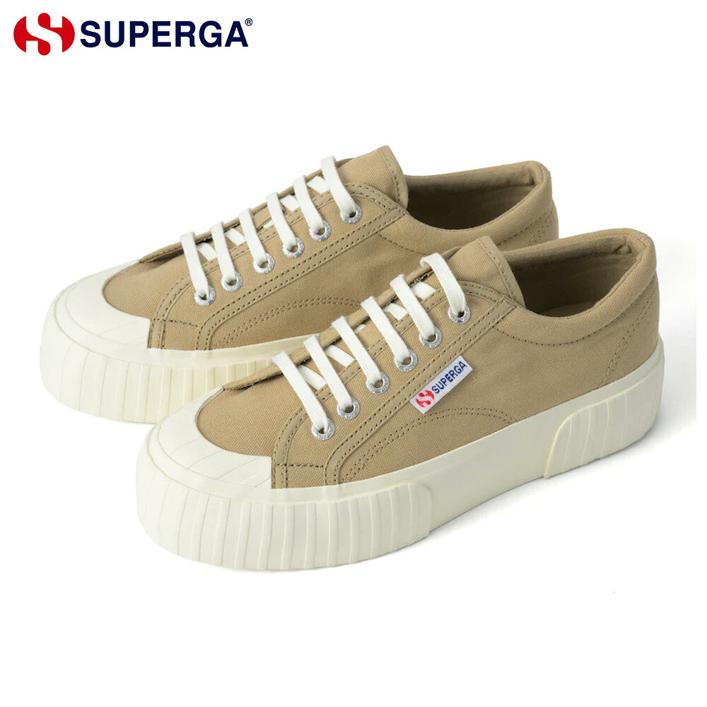【全国送料無料】 SUPERGA スニーカー レディース ストライプ プラットフォーム 3A5111SW ACL スペルガ 2631 STRIPE PLATFORM ミリタリーテイスト 厚底