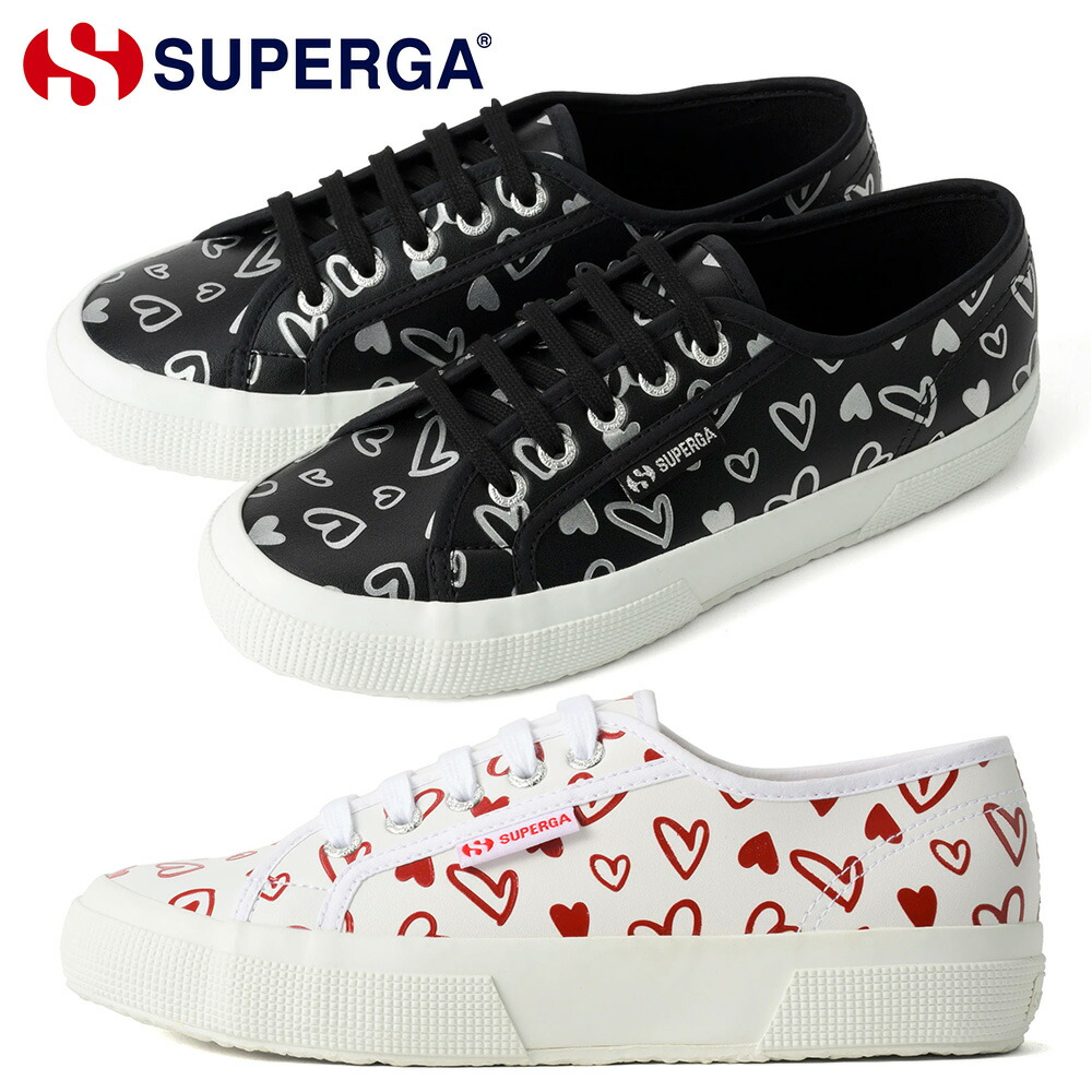 【全国送料無料】 SUPERGA スニーカー レディース 4A81428W スペルガ VEGAN MATERIAL CUTE HEARTS PRINT ハート ローカット