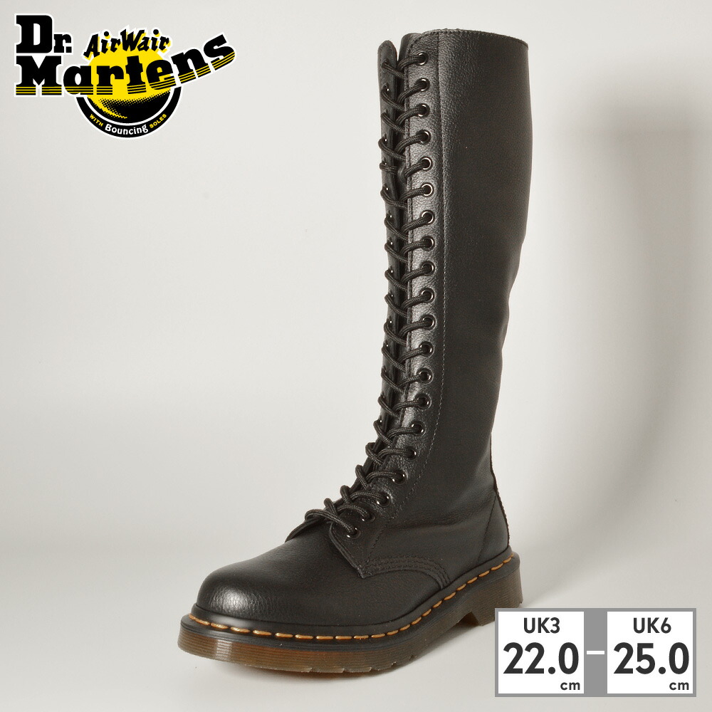 Dr.Martens◆20ホールロングブーツ/39/厚底 美品】Dr. Martens ロングブーツ 20ホール