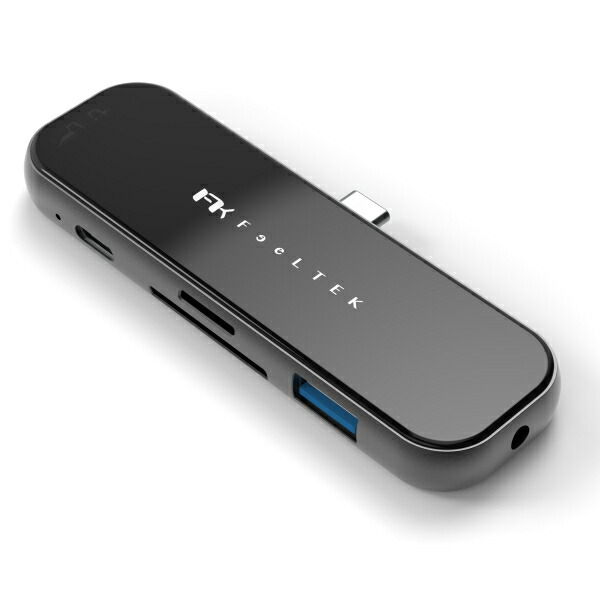 USB-C ハブ モバイルドッキングステーション 4K HDMI USB-A 3.1 USB-C SDカード microSDカード 3.5mmオーディオジャック 6in1 Feeltek UCH006GP1 Windows Mac iPad Android Chrome OS フィールテック