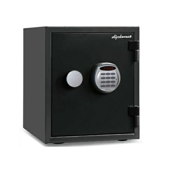【保証18カ月】ディプロマット 耐火耐水金庫 25L テンキー式 耐火時間約60分 重量36kg 警報アラーム機能 覗き見防止機能 デュアルコントロール機能 暗証番号間違いロック機能 クリスタルシリーズ A125R3WR BLACK ブラック 金庫 Diplomat A125R3WRBLACK ディプロマット金庫
