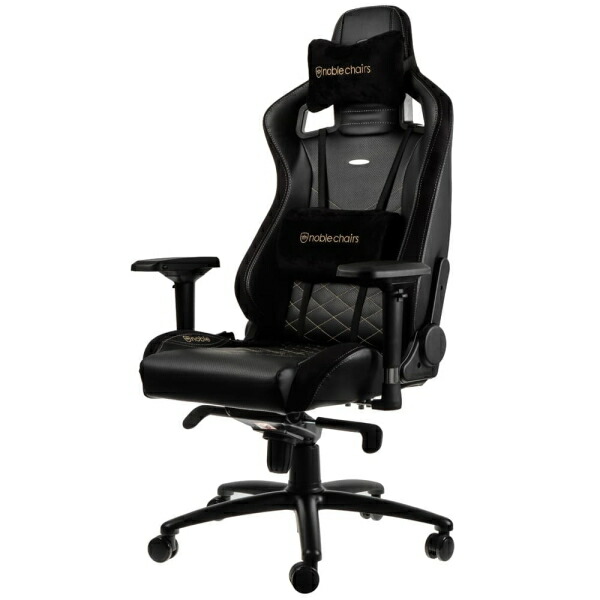 ゲーミングチェア noblechairs EPIC ゴールド アーキサイト NBL-PU-GOL-003 アームレスト 耐荷重120kg 軽銀原材料 貨物輸送無料