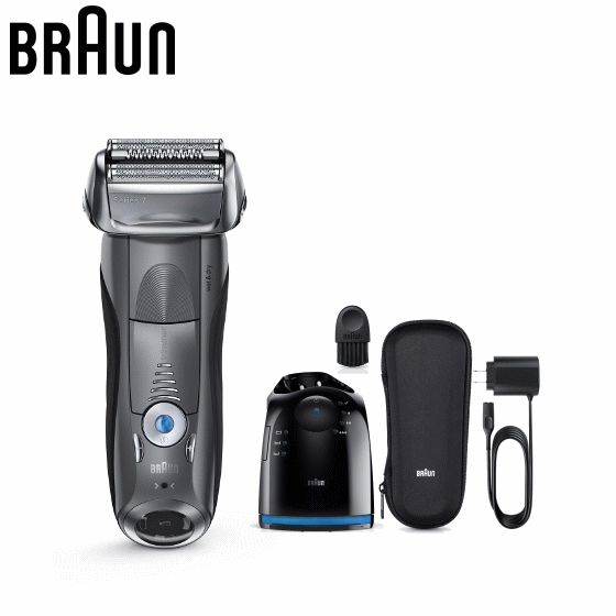 BRAUN ブラウン 7865cc グレー シリーズ7　シェーバー メンズ電気シェーバー 洗浄器付モデル お風呂剃り対応 シェーバー用保護ケース付 海外対応 お風呂剃り対応 丸ごと水洗い対応