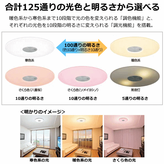 楽天市場 シャープ Ledシーリングライト 天井照明 6畳 調色 調光 暖色 寒色 さくら色 タイマー 照明 シーリング Sharp Dl Ac2k Dlac2k Tryx3楽天市場店