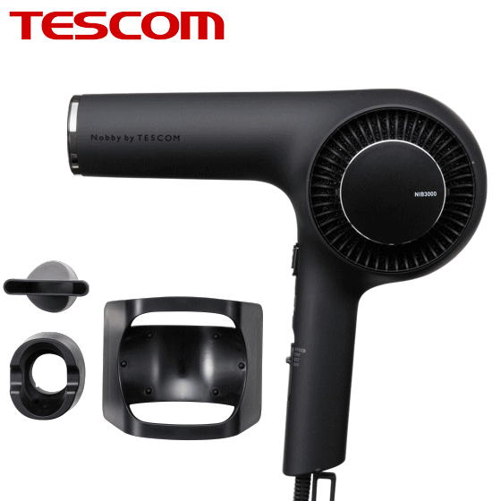 受賞店舗 2年保証 Tescom Nib3000 K プロフェッショナル プロテクトイオン ヘアードライヤー Nib3000 ブラック 大風速 ケアドライ 静電気抑制 ハンズフリー テスコム Www Nso Mn