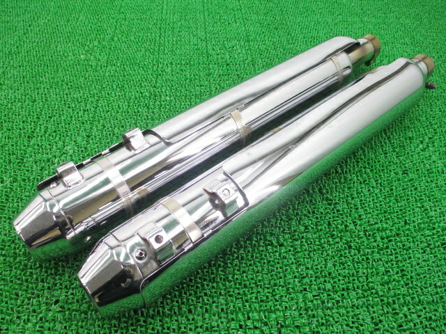 KERKER製ツーリングサイレンサーマフラー左右社外バイク部品機能的問題なしそのまま使える凹み・歪みなし【中古】