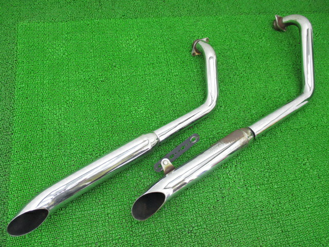 COBRA製XV1600ロードスターマフラーJYAVP07N01A001***社外バイク部品2001年式外しVP07スチールターンアウトマフラー機能的問題なし品薄【中古】 87