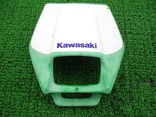 KDX220SR ライトカウル 緑 カワサキ 純正 バイク 部品 レア そのまま使える 修復素材に ノーマル戻しに 割れ欠け無し 車検 Genuine 【中古】