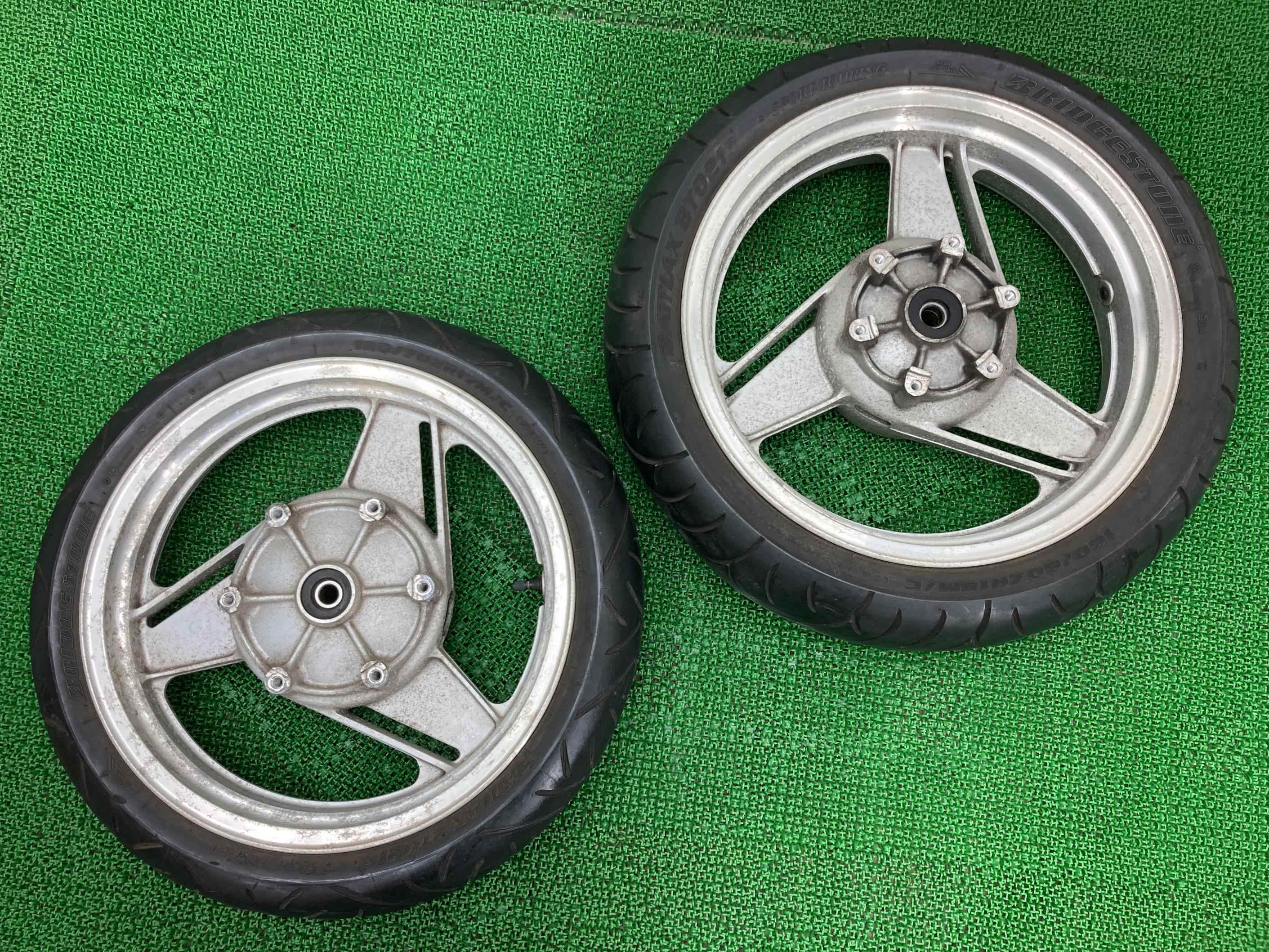ZX-10 ホイール 前後 1220/1221 カワサキ 純正 バイク 部品 ZXT00B 1220 1221 フロントリアセット エンケイホイール 曲がり無し 車検 Genuine 【中古】 Oi