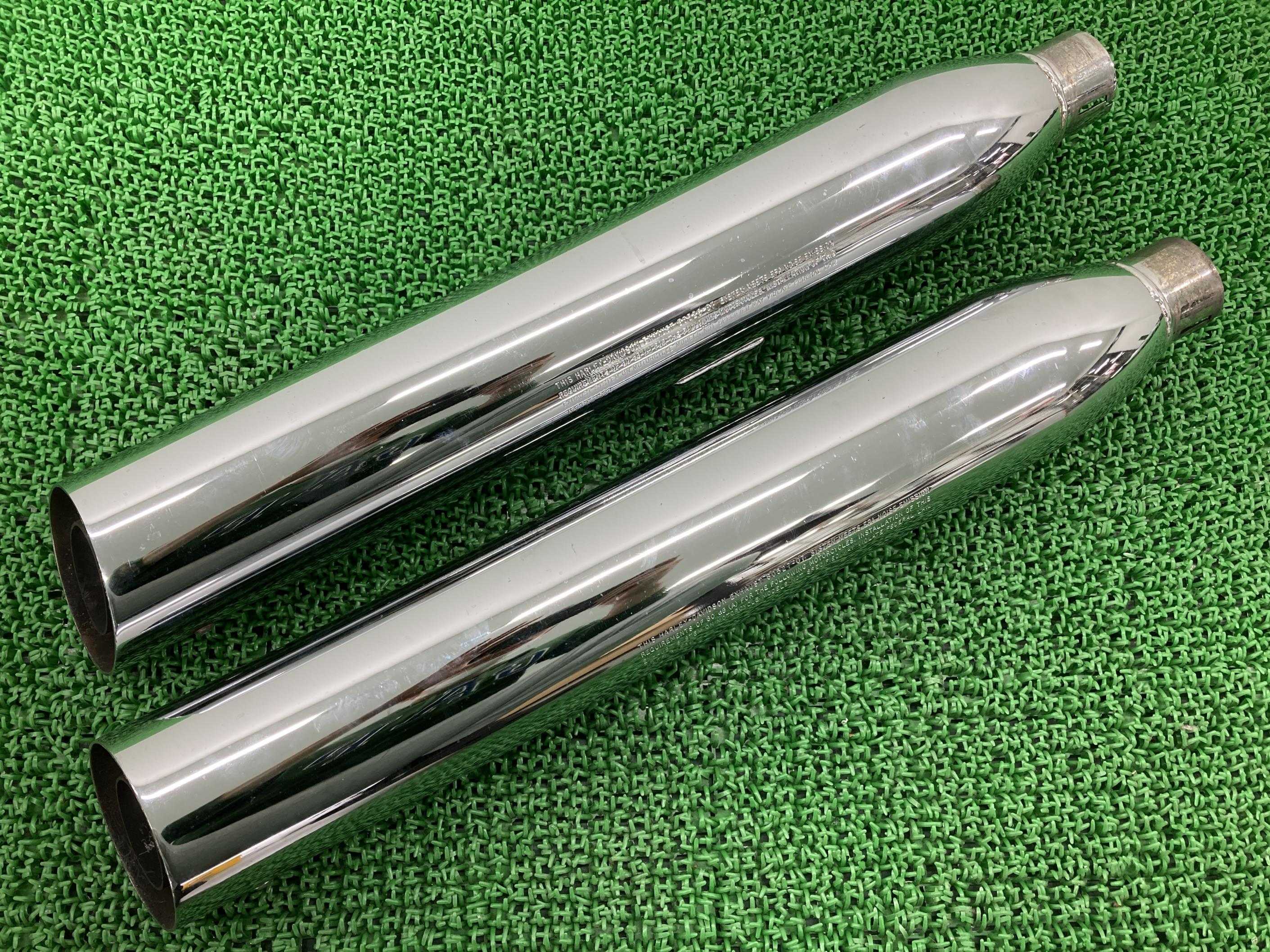 FXS1580 サイレンサーマフラー ハーレー 純正 バイク 部品 80526-07 80527-07 ソフテイル ブラックライン コケキズ無し 車検 Genuine 【中古】 87｜ティーエスパーツ　店