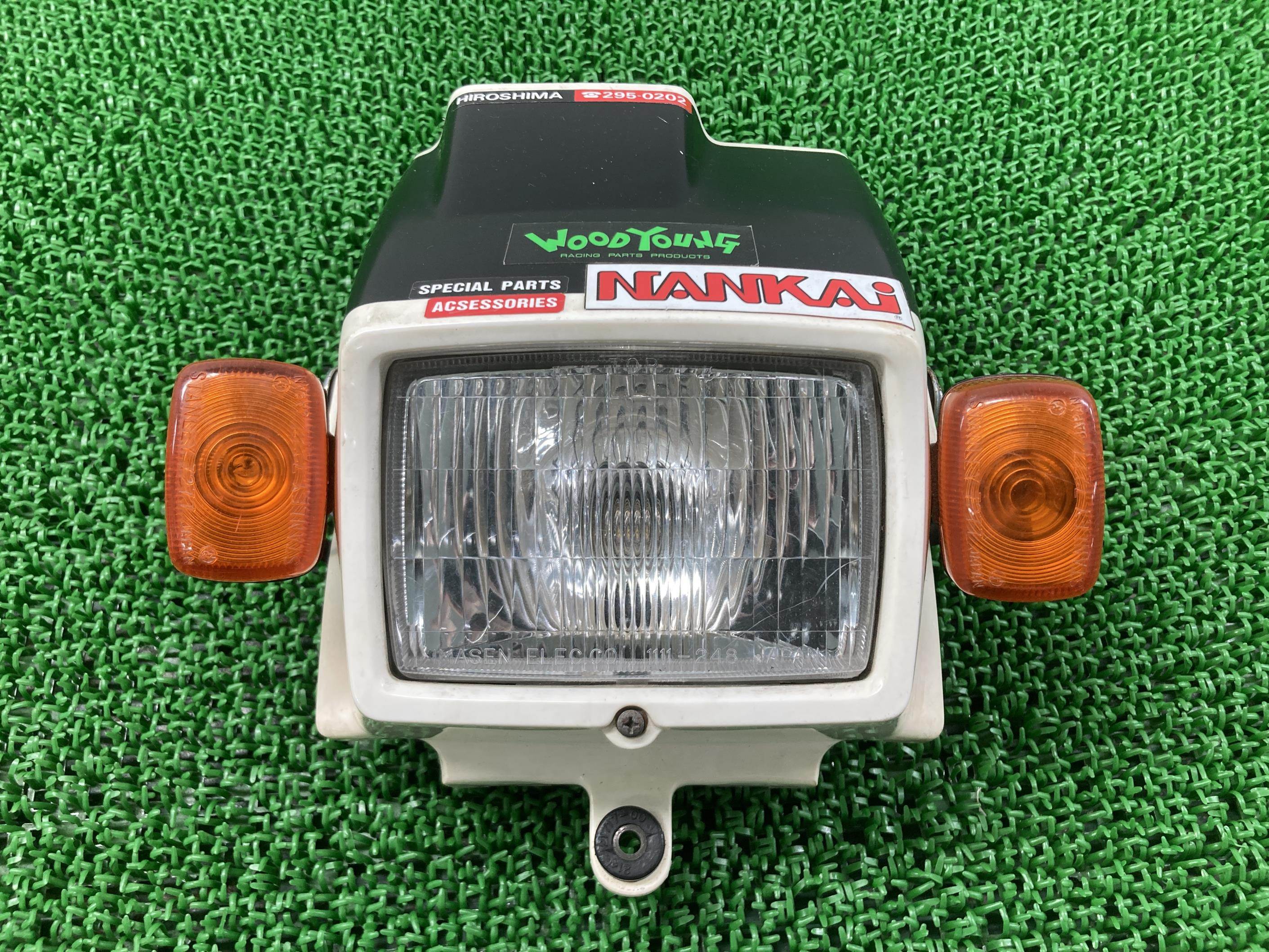 TY250Zスコティッシュヘッドライトヤマハ純正バイク部品53Yライトカウルフロントウインカーコケキズ無し品薄希少品車検Genuine【中古】 71