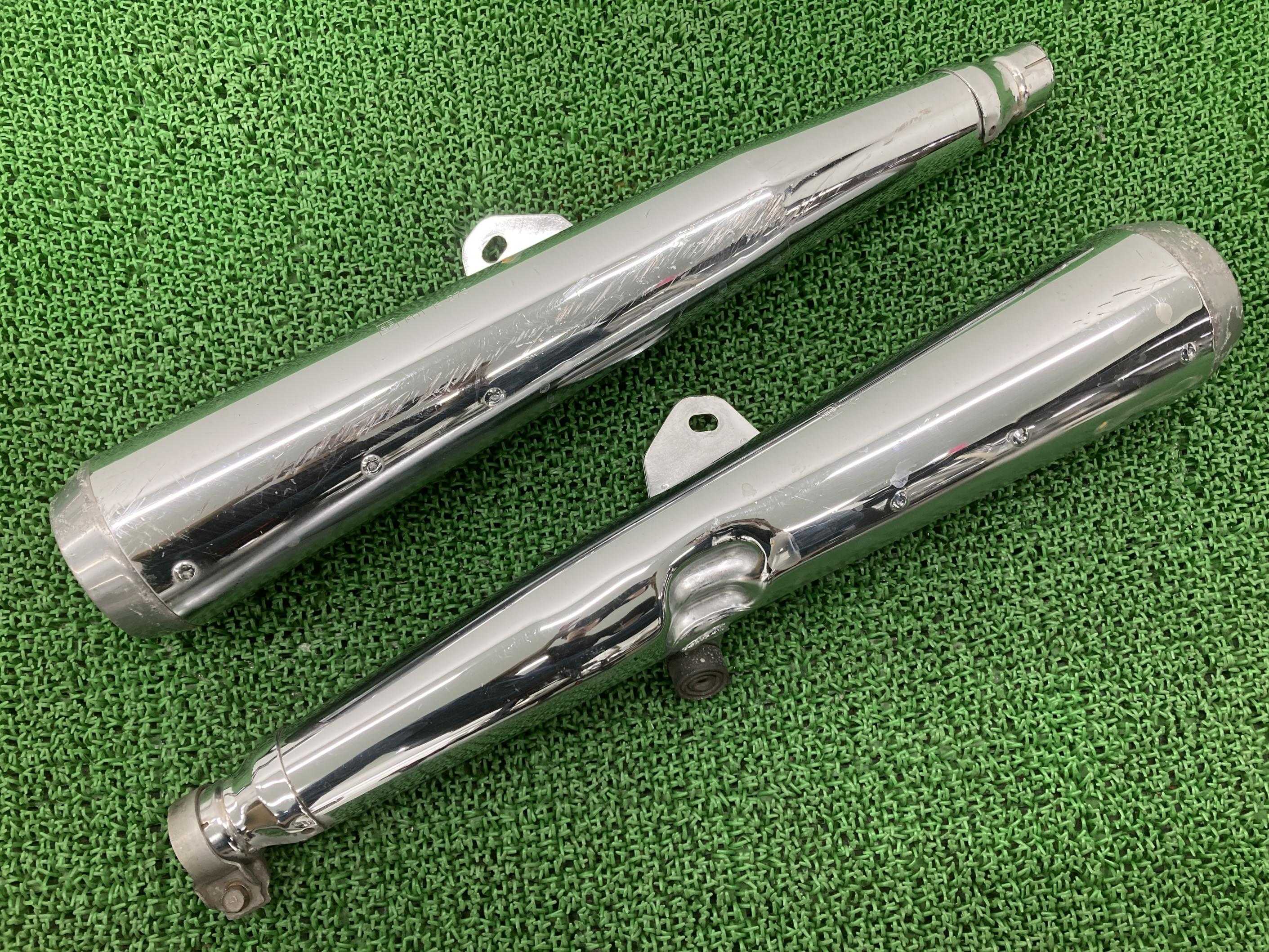 ゼファー750 サイレンサーマフラー 左右 カワサキ 純正 バイク 部品 ZR750C 機能的問題なし 品薄 希少品 車検 Genuine 【中古】 90|ティーエスパーツ 店