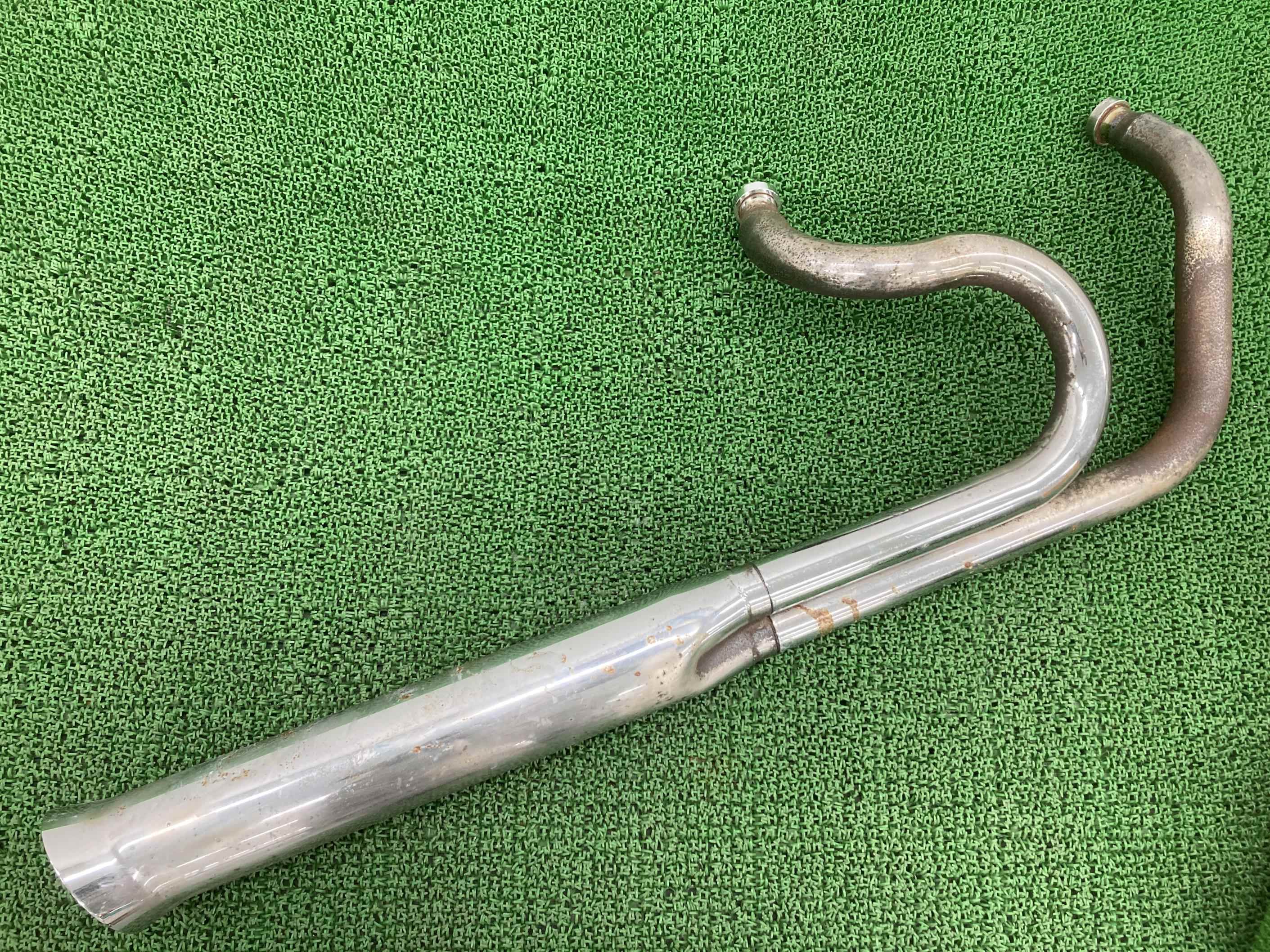 ケンテック製スティード400 マフラー 社外 バイク 部品 NC26 STEED スチール フレアカット2in1マフラー コケキズ無し 品薄 【中古】 Lt