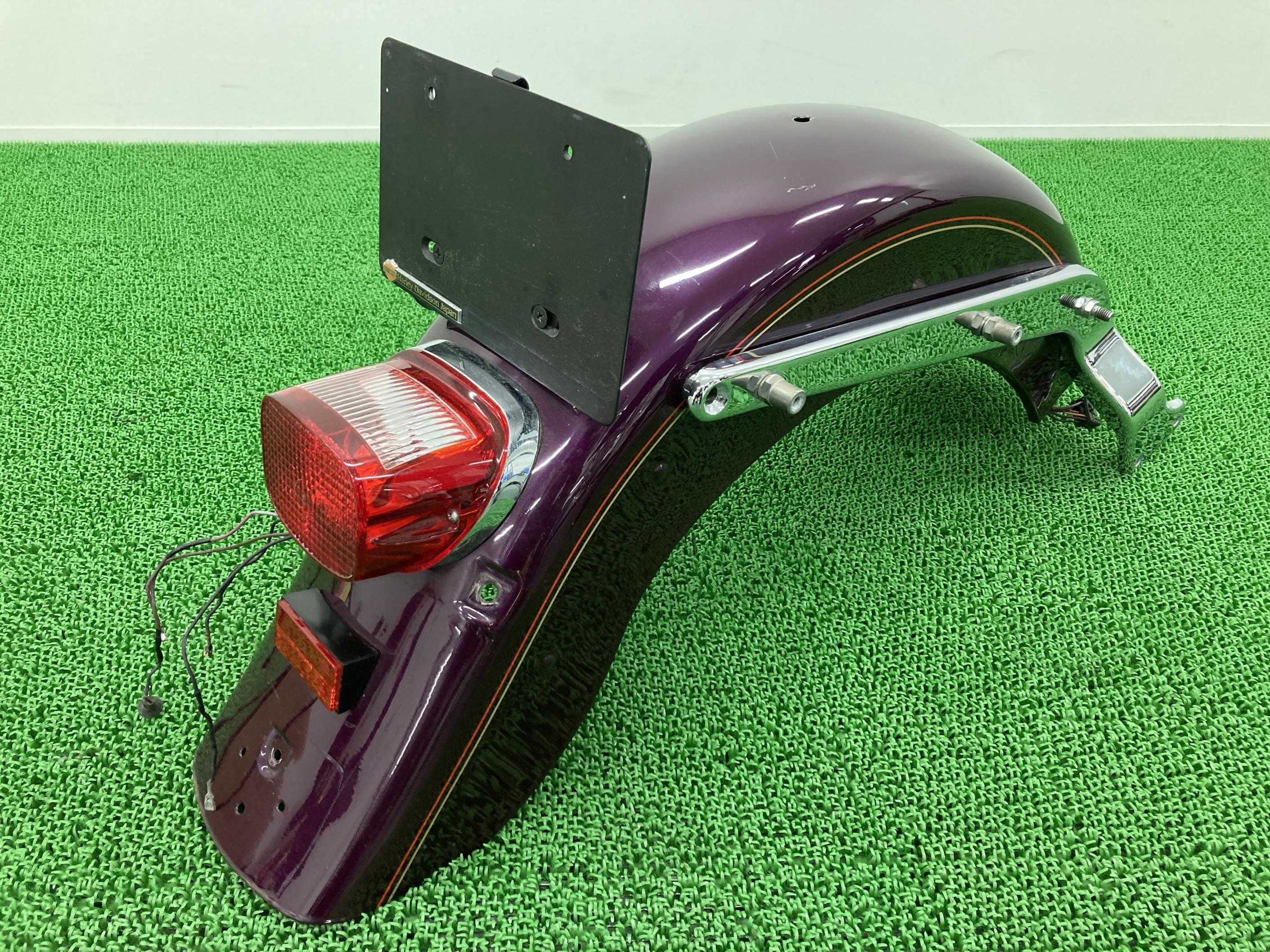 FLSTC1340リアフェンダー紫ハーレー純正バイク部品ヘリテイジソフテイルクラシックエボテールランプナンバーステー凹み無し車検Genuine【中古】 42