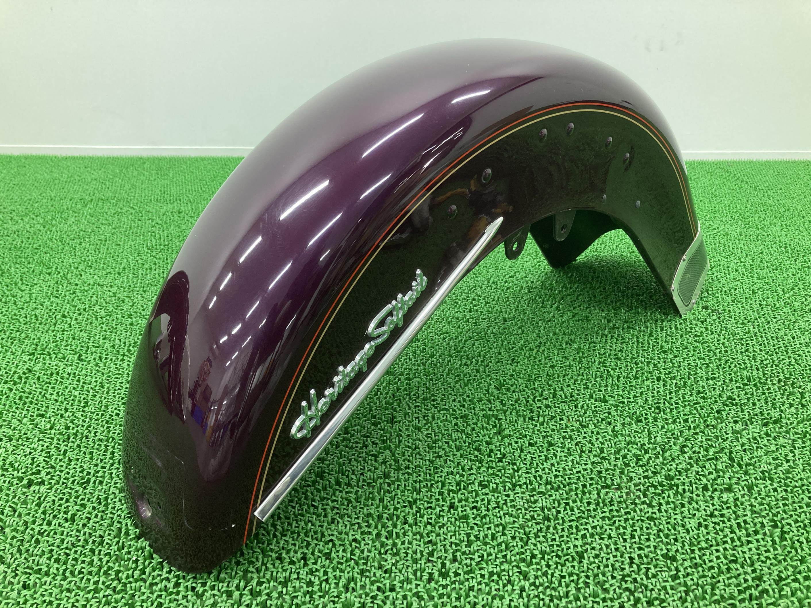FLSTC1340フロントフェンダー紫ハーレー純正バイク部品1997年ヘリテイジソフテイルクラシックエボEVO品薄車検Genuine【中古】 90｜ティーエスパーツ　店