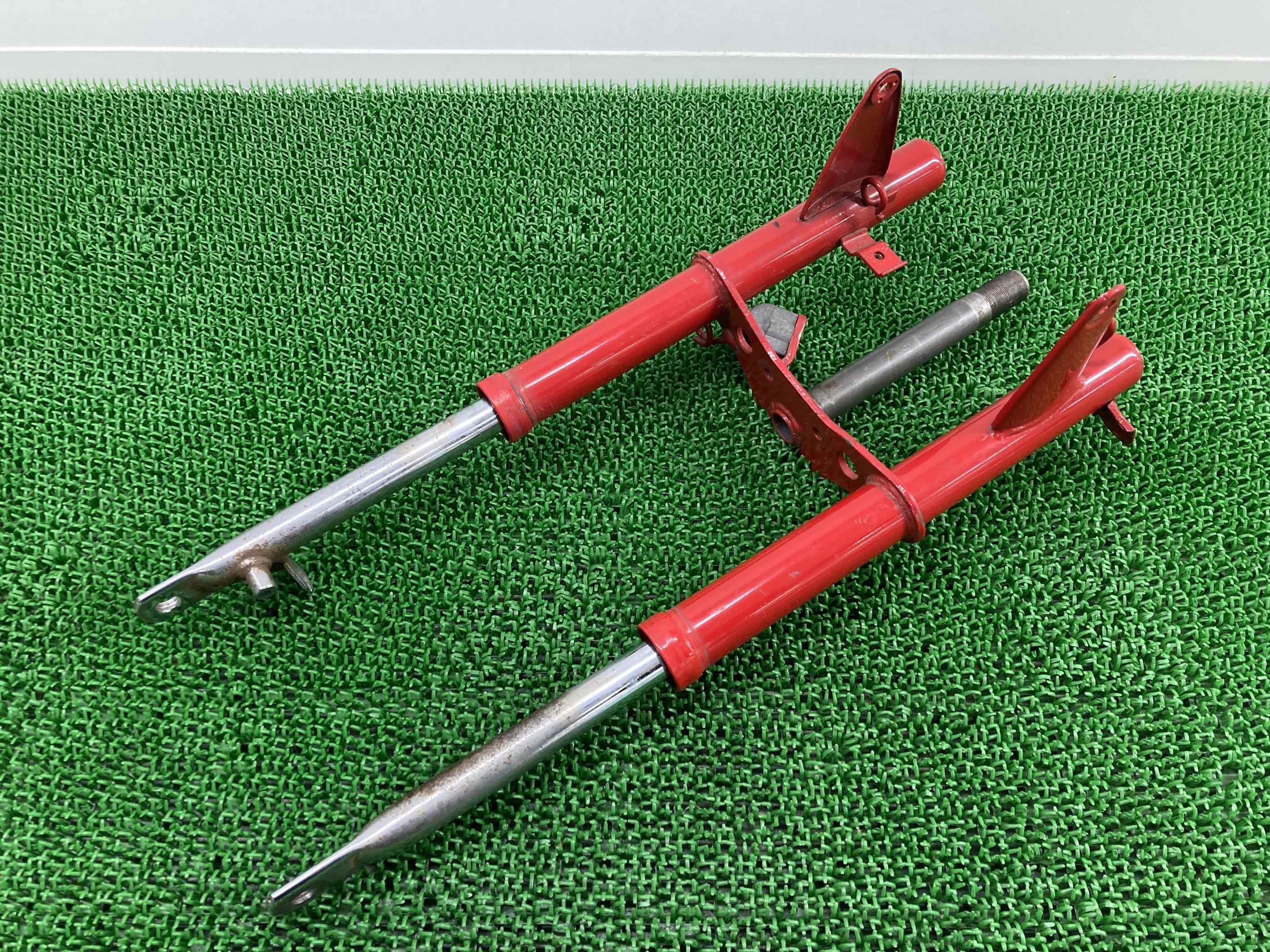 モンキーフロントフォーク赤ホンダ純正バイク部品Z50J6VMonkeyお猿曲がり無し品薄車検Genuine【中古】 73｜ティーエスパーツ　店
