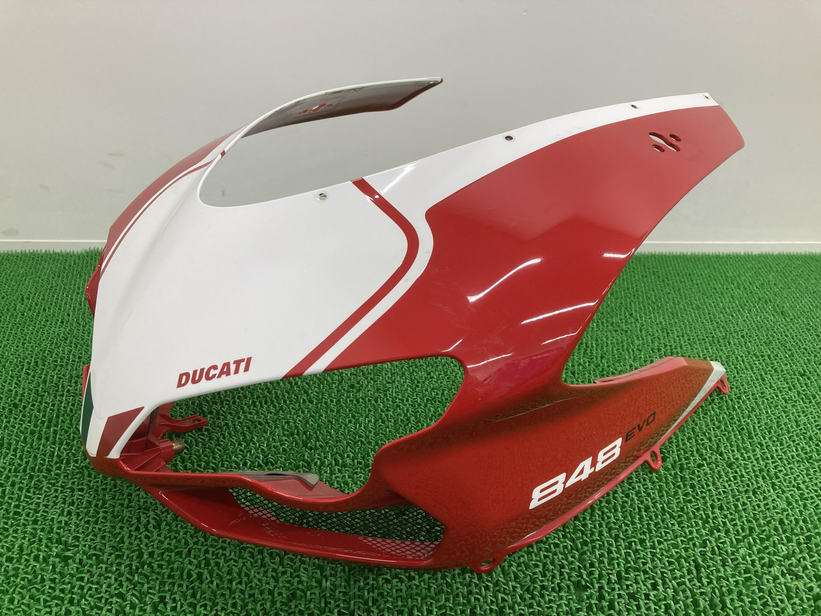848EVOコルセ アッパーカウル 赤/白 ドゥカティ 純正 バイク 部品 コンディション良好 割れ欠け無し 品薄 希少品 車検 Genuine 【中古】 43