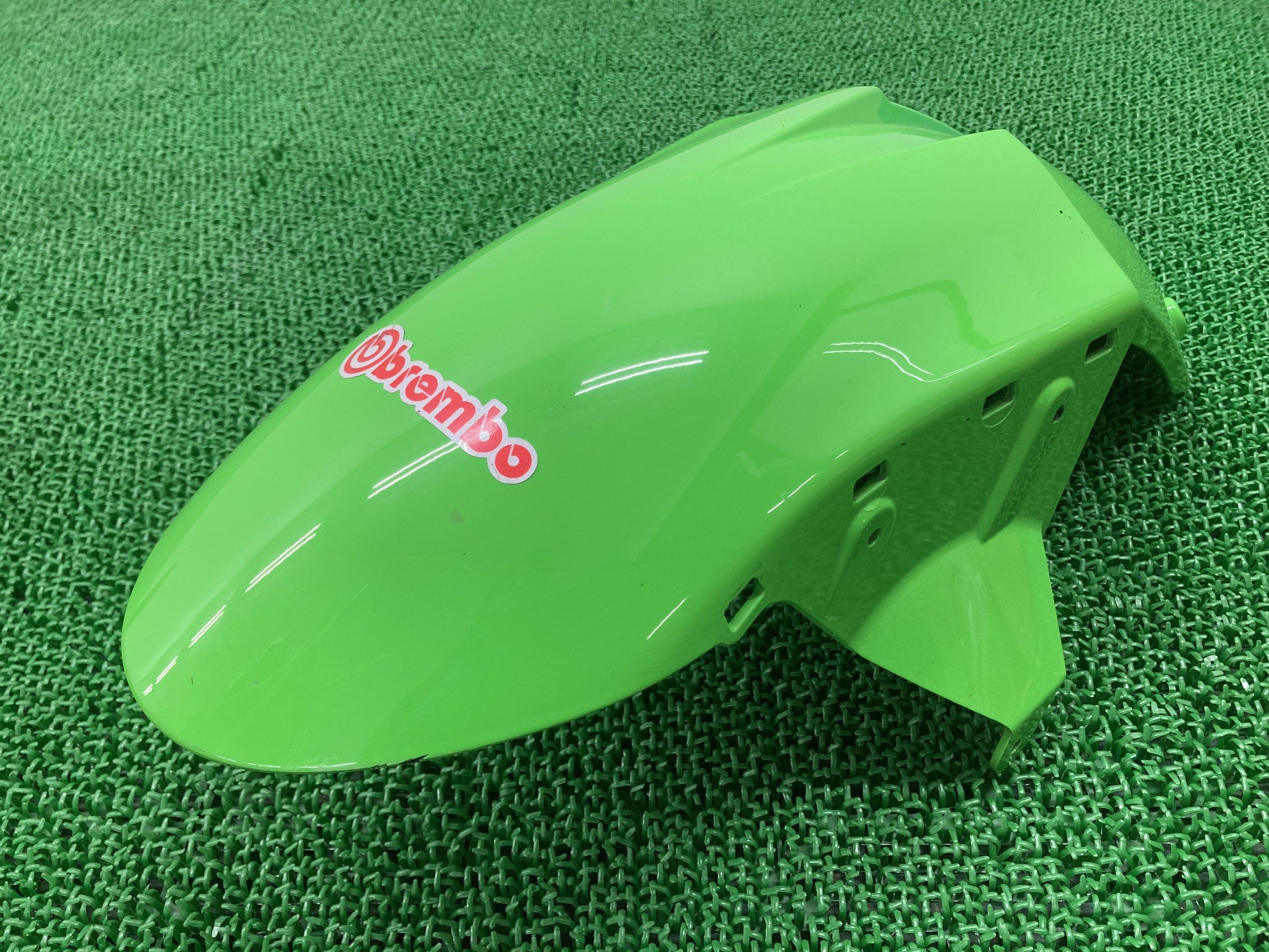 ZX-6R フロントフェンダー 緑 カワサキ 純正 バイク 部品 ZX636 NINJA ニンジャZX6R 07-08年 コケキズ無し 車検 Genuine 【中古】 76