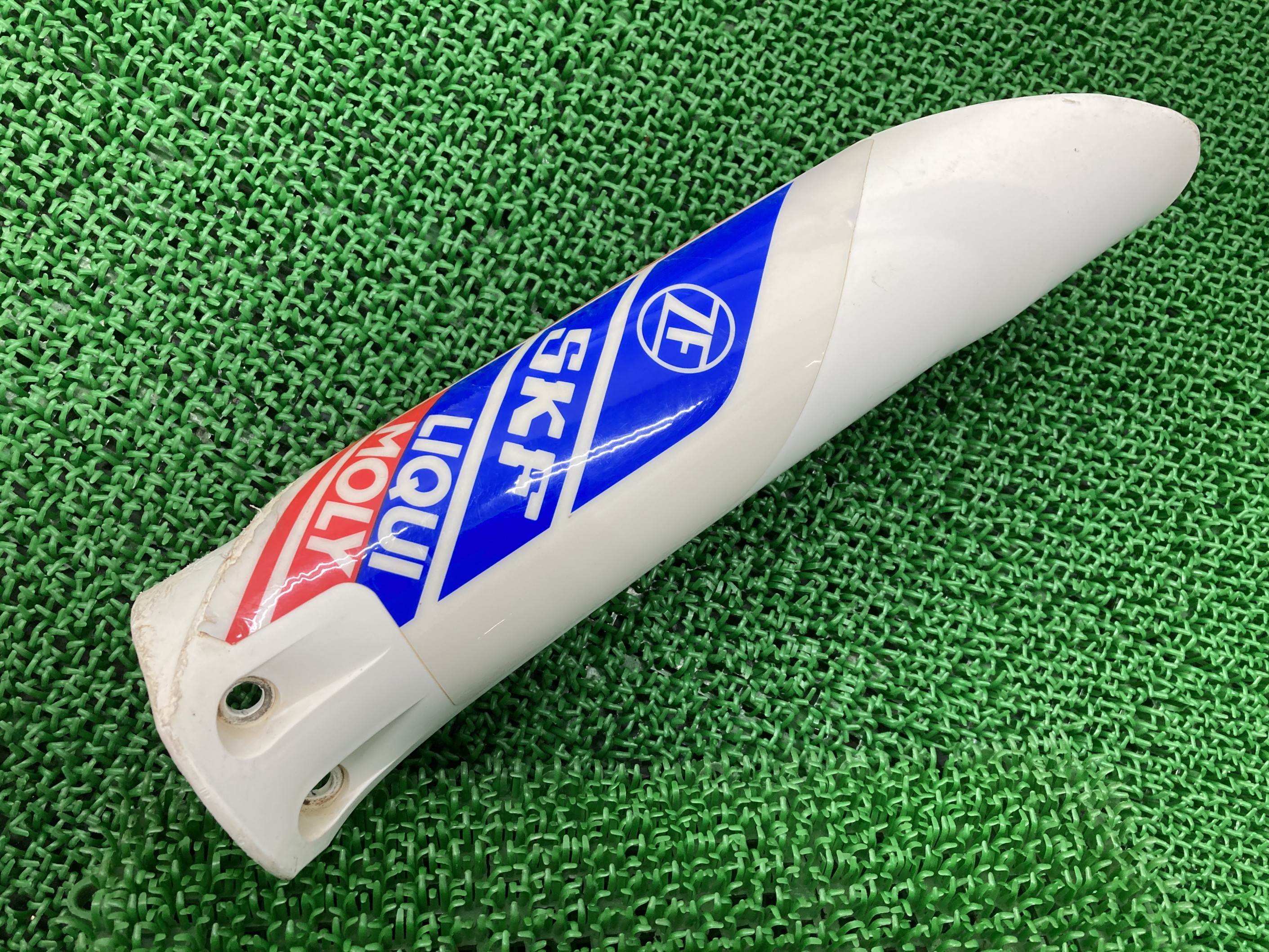480RRフォークガード右白BETA純正バイク部品RaceEditionベータペイント素材に品薄希少品車検Genuine【中古】 13｜ティーエスパーツ　店