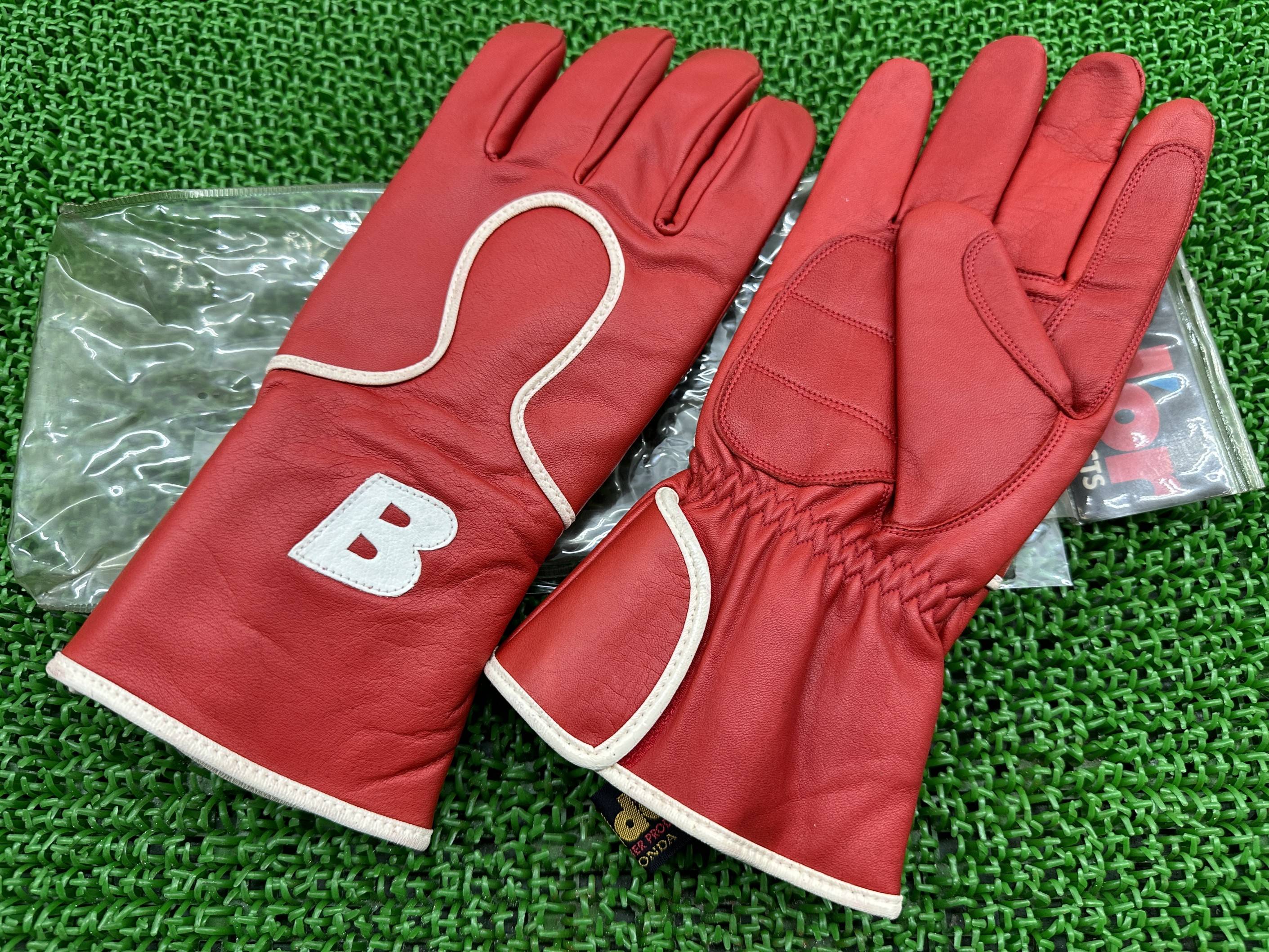 グローブ 左右 赤 在庫有 即納 ホンダ 純正 新品 バイク 部品 未使用品 Lサイズ ウインターグローブ BOLDOR 牛皮 車検 Genuine eA|ティーエスパーツ 店