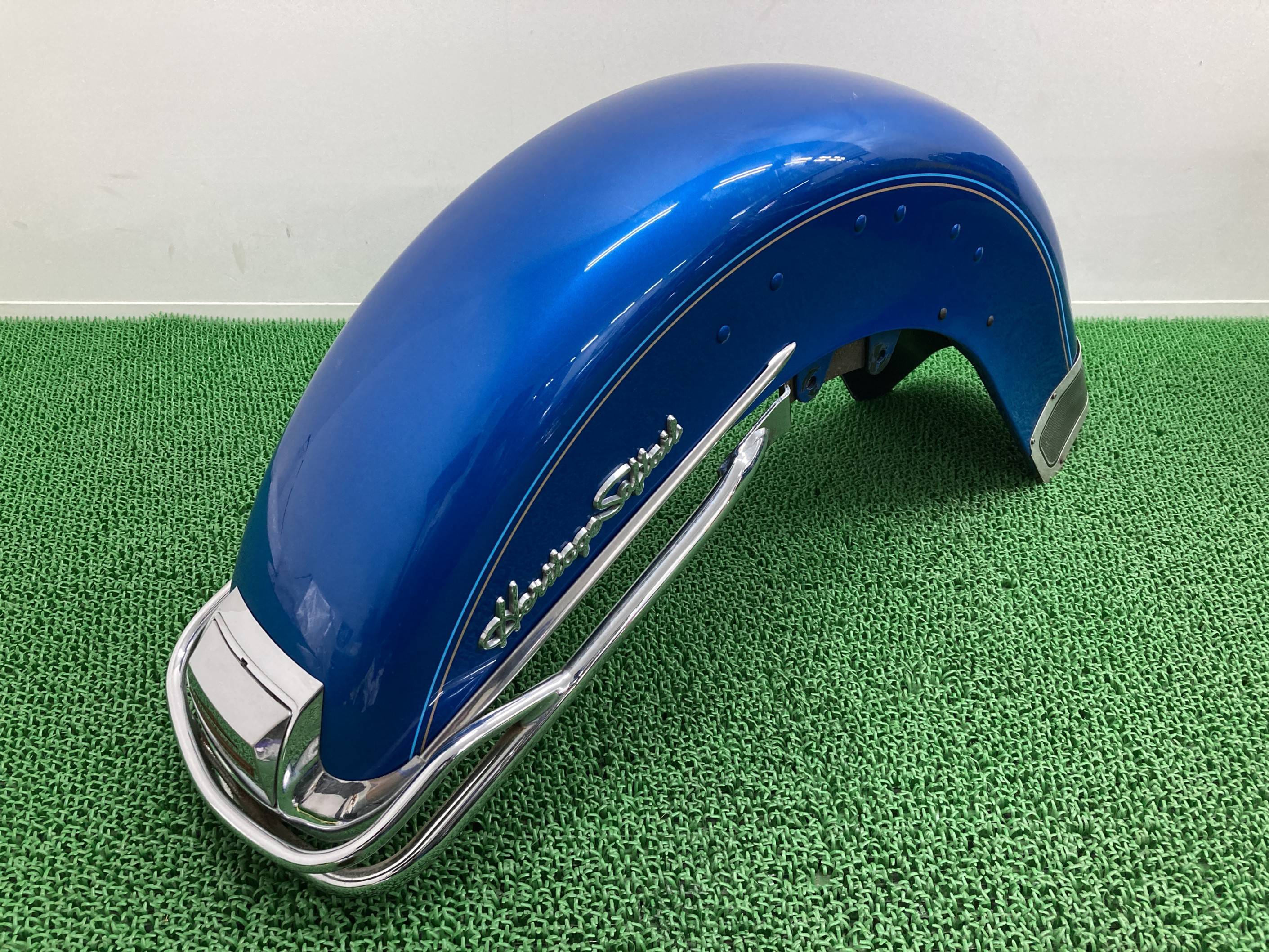FLSTC1340 フロントフェンダー 青M ハーレー 純正 バイク 部品 ヘリテイジソフテイルクラシック エボ EVO 97年 フェンダーレール 車検 Genuine 【中古】 tU