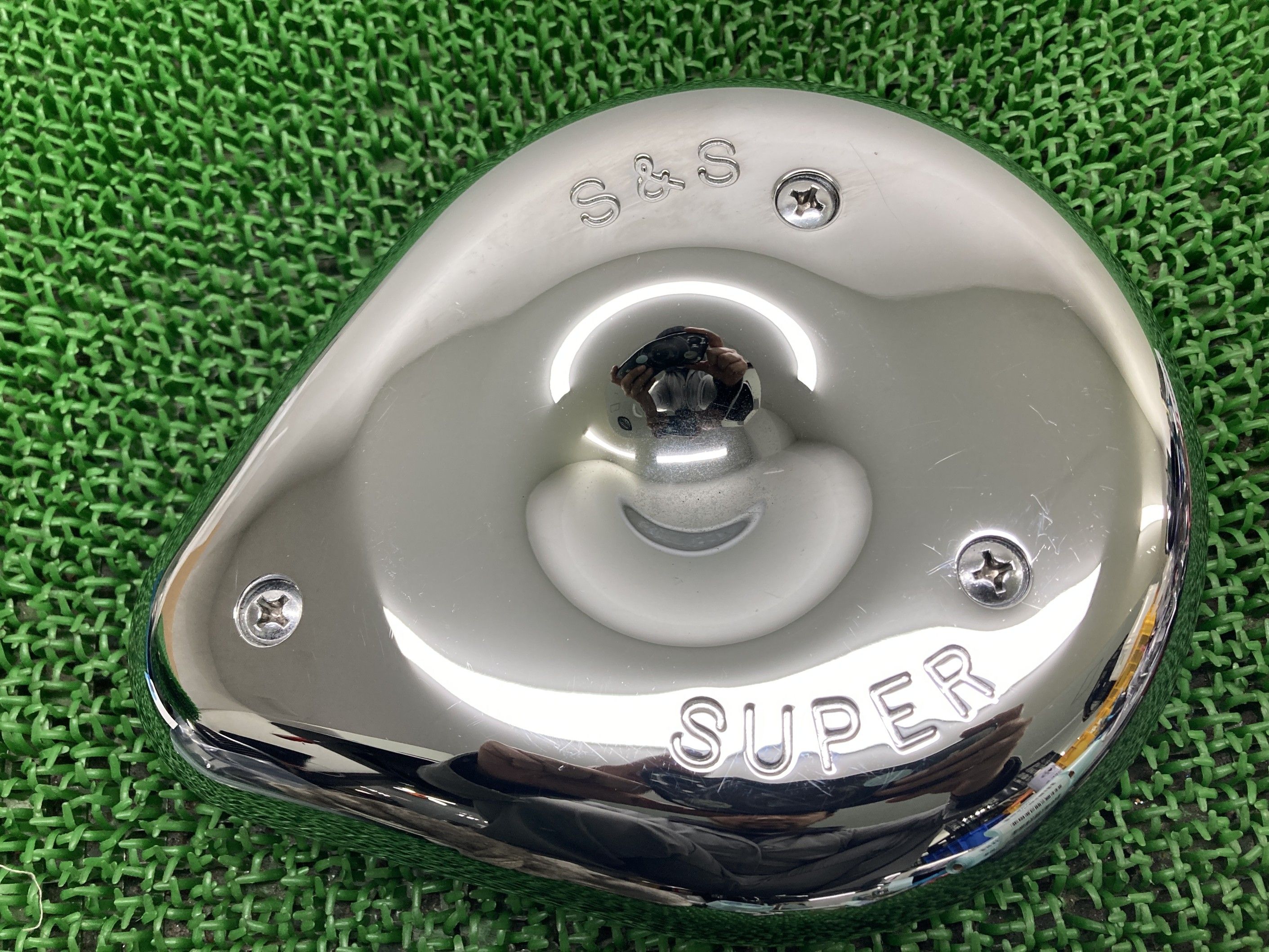 S&S製ハーレー エアクリーナーカバー 17-0078 社外 バイク 部品 93-99年ビッグクツイン 91年以降スポーツスター ティアドロップ Bキャブ用 割れ欠け無し 【中古】 lP|ティーエスパーツ 店