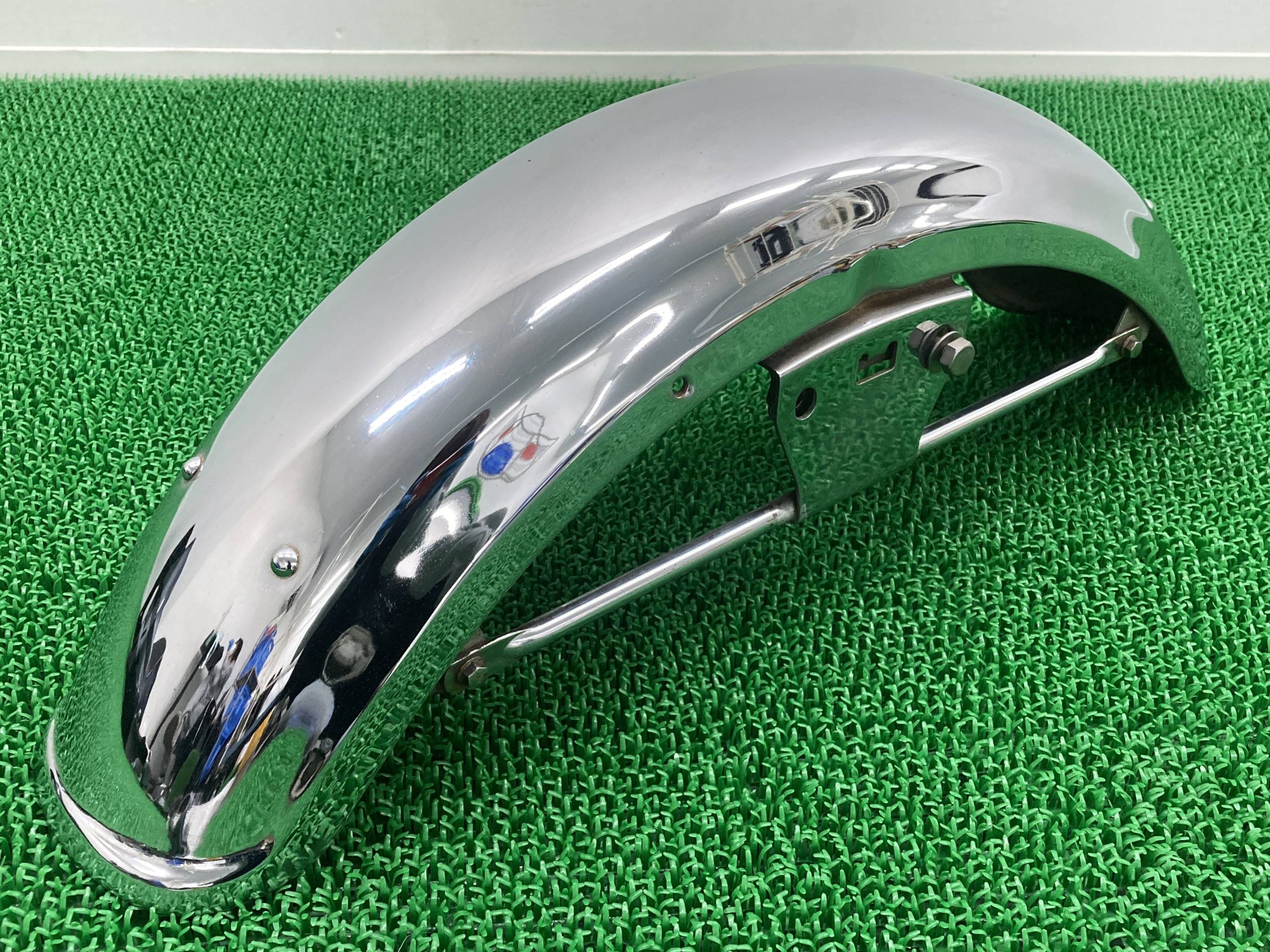 エストレヤ フロントフェンダー カワサキ 純正 バイク 部品 BJ250A エストレア ESTRELLA 修復素材に コケキズ無し 品薄 車検 Genuine 【中古】 pA|ティーエスパーツ 店