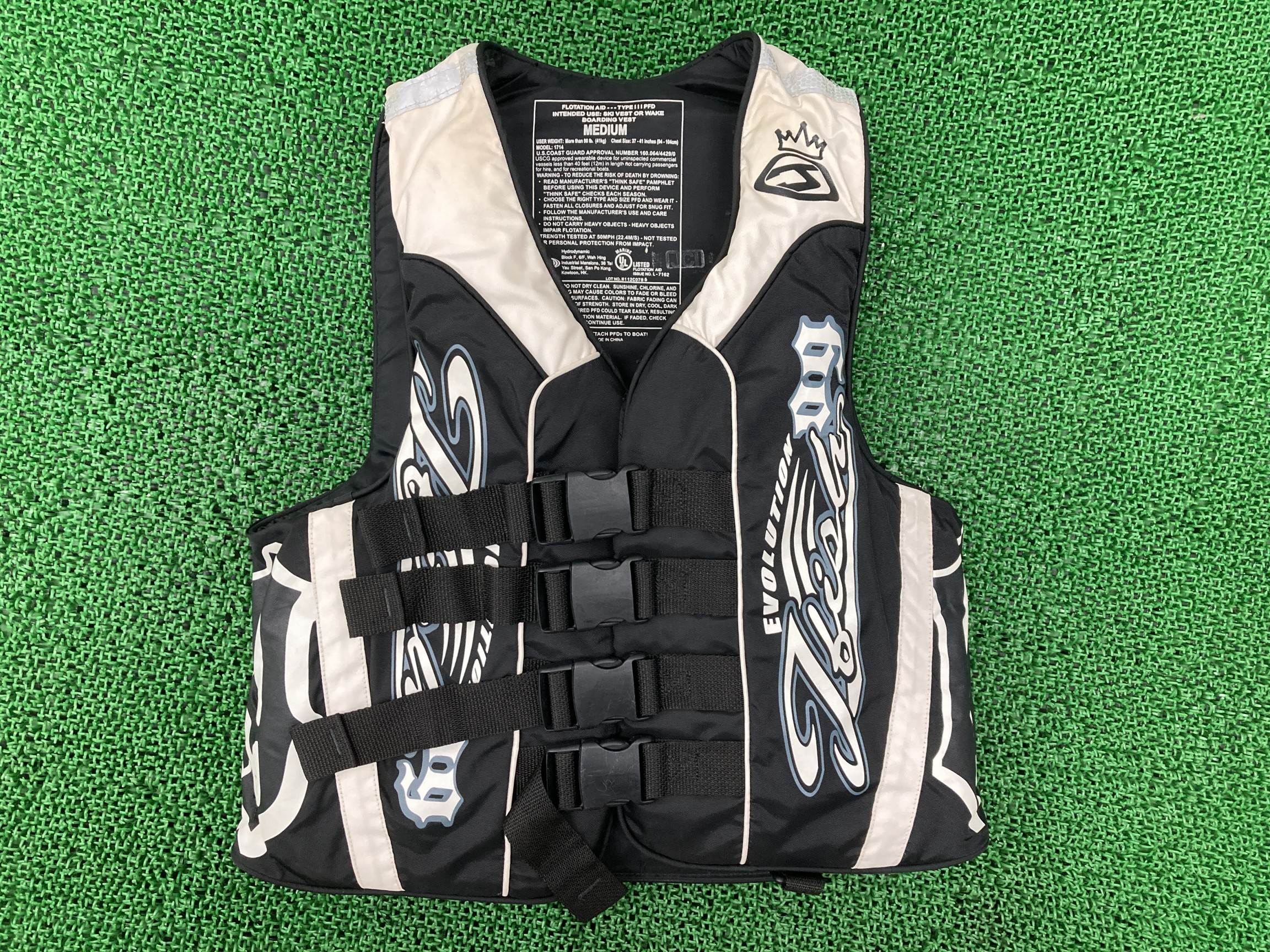 製 生命現象上衣 白/黒 J-FISH 社外 自動自転車 部分品 M大きさ エボリューションライフベスト フローティング限りない おすすめ品 破れ目絶無 【中古】 sT