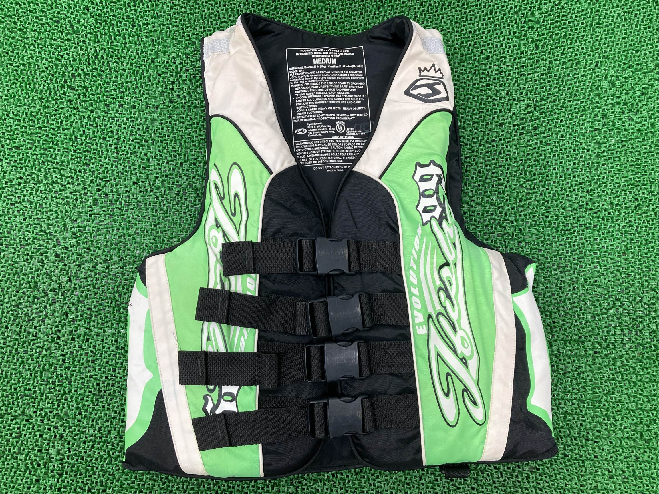 製 生命現象上衣 白/緑/黒 J-FISH 社外 自動自転車 部分品 M大きさ エボリューションライフベスト フローティング限りない おすすめ品 破れ目絶無 【中古】 sL