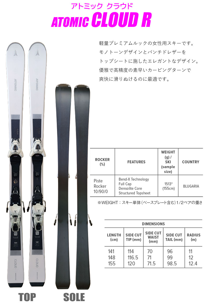 スキー 5点 セット レディース アトミック 19 Cloud R 141 148 155cm 金具付き ロシニョールブーツ付き ストック付き グローブ付き グリップウォーク対応 カービングスキー 初心者におすすめ 大人用 スキー福袋 Rcp メール便不可 宅配便配送 Fitolab Com Br