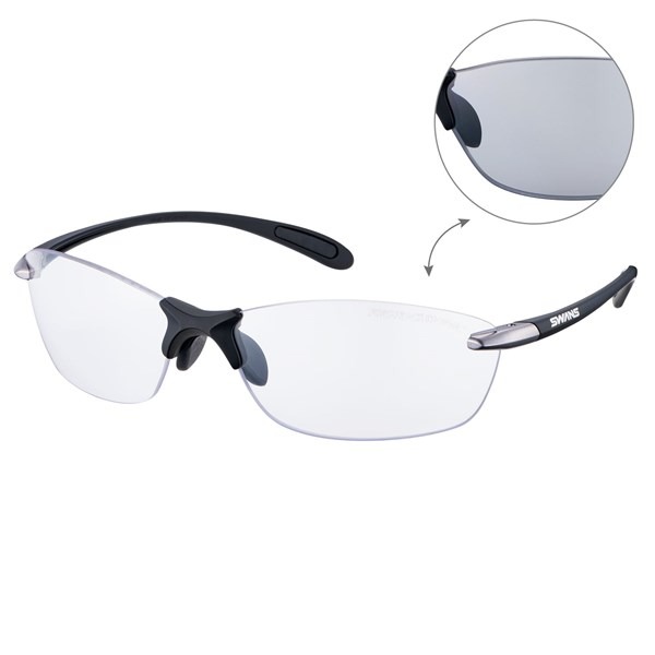 サングラス SWANS Airless-Leaf fit SALF-0066 MBK 調光クリア to スモーク 大人用 山本光学【メール便不可・宅配便配送】