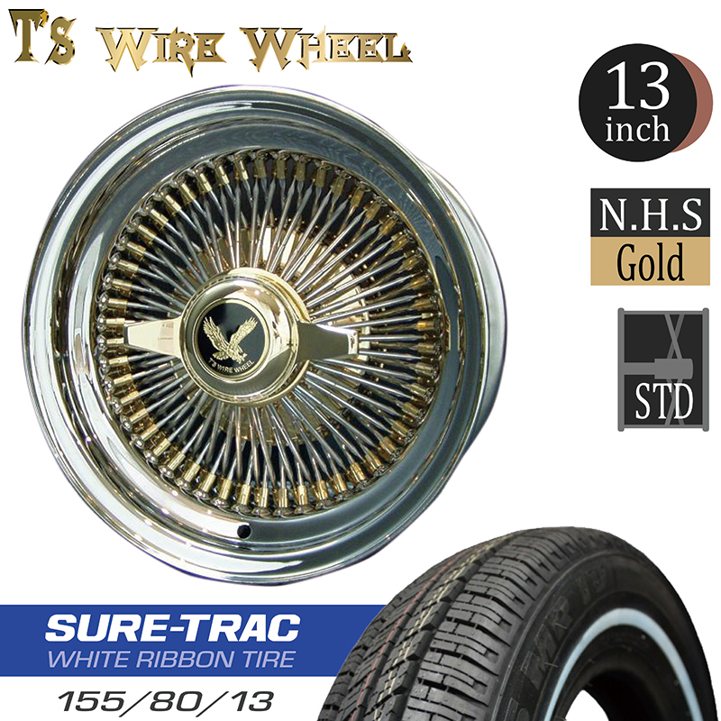 楽天市場】T's WIRE 14X7J STD100SP N/H/S GOLD ホイール4本セット 