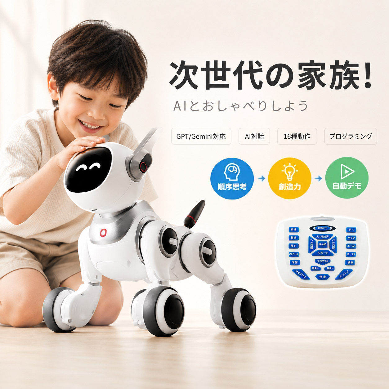 【日本語相応う】 人工知能学 電動自動人形 遊び道具 自動人形 犬 かっこ良い しゃべる 動く 歌う 踊る 音吐意識すること 遠隔操作取りまわし スマホ取りまわし 16種動き プログラム ChatGPT Gemini 積み上げる 適用業務提携 知育遊び道具 赤ちゃん 小学生 お坊っちゃん 御姉さん 生まれ落ちる日 差し上げ物 はいり込む祝 クリスマス