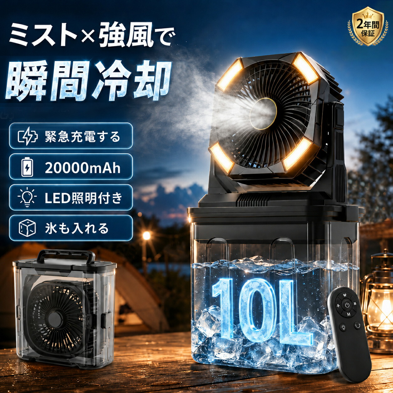 ＼クーポン券最安で10557円！／アウトドア 扇風機 難民キャンプ 扇風機 申し受ける式 霧 加湿 20000mAh 10L貯蔵タンク 氷水相応う LED提燈 吊り下げ 55第四次元年代順の連続機能 4色RGB佇まいともし火 遠隔操作取りまわし 静音 携帯型愛読者 幕屋 サーキュレーター 可動性乾電池役立つこと付 invitop