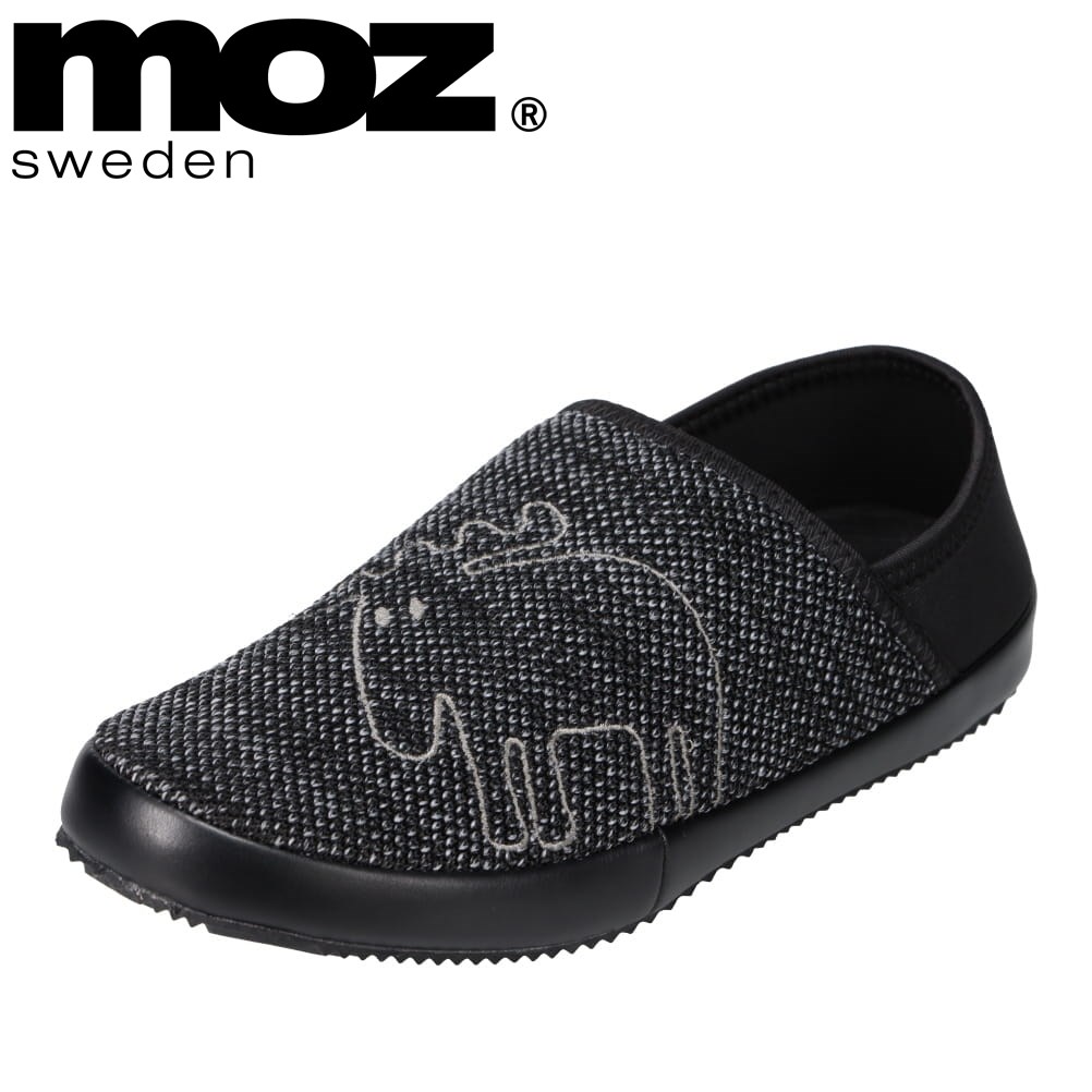 モズ スウェーデン MOZ sweden 2825 メンズ靴 靴 シューズ 2E相当 スリッポン スニーカー 軽量 カジュアルシューズ かかとが踏める ブラック SP