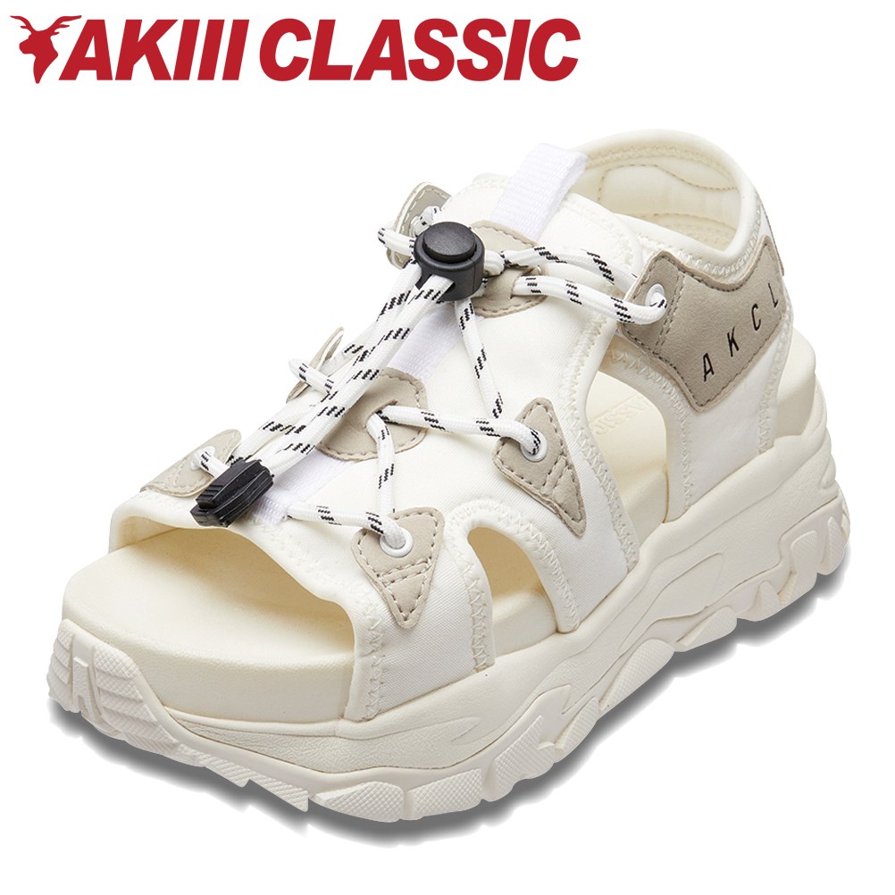 【全品P15倍！10日00:00～26H】アキ古典派音楽 AKIII CLASSIC AKC-0073 レディース靴 靴 シューズ 3E好いかげんに サンダル 運動競技サンダル スポサン AKIII ANATOLIA ボリュームソール 厚底 韓国 一般受け ブランド名 白いこと×象牙色 SP