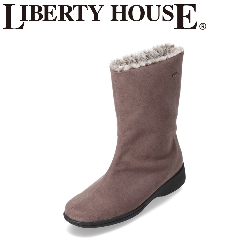 【全品P5倍!21日~24日】リバティハウス LibertyHouse LH-161 レディース靴 靴 シューズ ショートブーツ 防水ブーツ 防滑 滑りにくい 防水 雨の日 晴雨兼用 シンプル 日本製 高機能 グレージュ SP|SHOE・PLAZA(シュープラザ)
