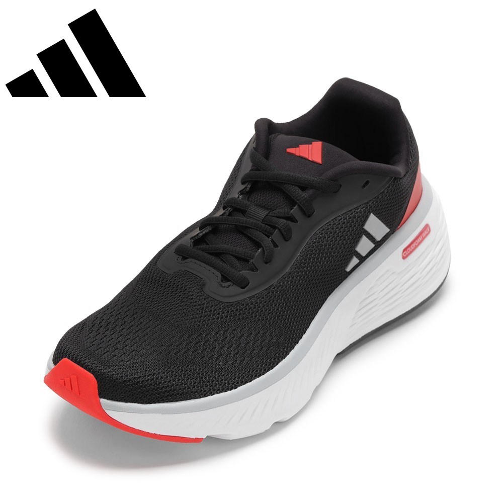【全品P15倍！10日00:00～24H限定】アディダス adidas ID4045 メンズ靴 靴 シューズ 2E スニーカー ランニング ウォーキング シューズ 通気性 メッシュ 耐久性 CLOUDFOAM GO SHOES 衝撃吸収 グリップ力 ローカットスニーカー 人気 ブランド ブラック×レッド SP