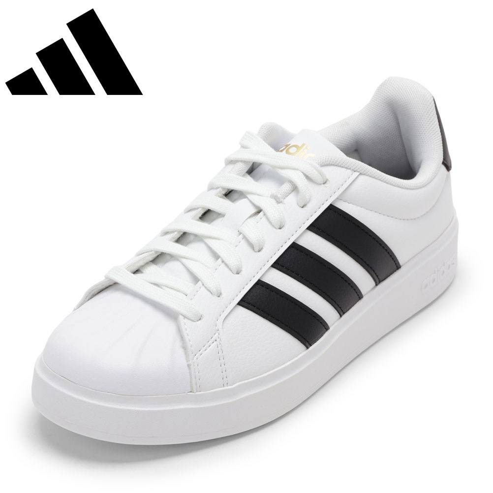 アディダス adidas JP8275L レディース靴 靴 シューズ 2E相当 スニーカー コート シューズ 耐久性 グリップ力 STREETTALK U 柔らかい ローカットスニーカー 人気 ブランド ホワイト×ブラック SP