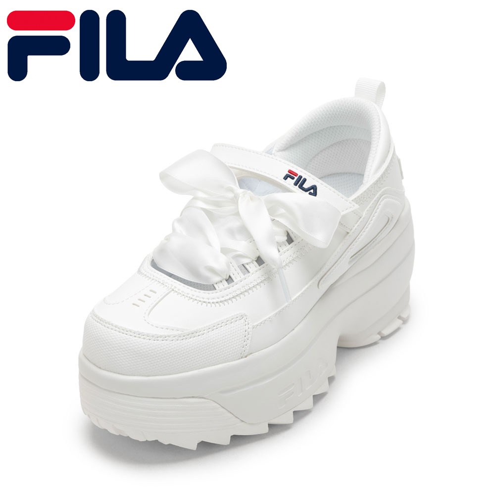 【全品P10倍！6日～9日まで】フィラ FILA FM0101978100 レディース靴 靴 シューズ 2E スニーカー パンプス メリージェーン 厚底 ボリュームソール  DISRUPTOR WEDGE B ローカットスニーカー 一般受け ブランド名 白いこと SP