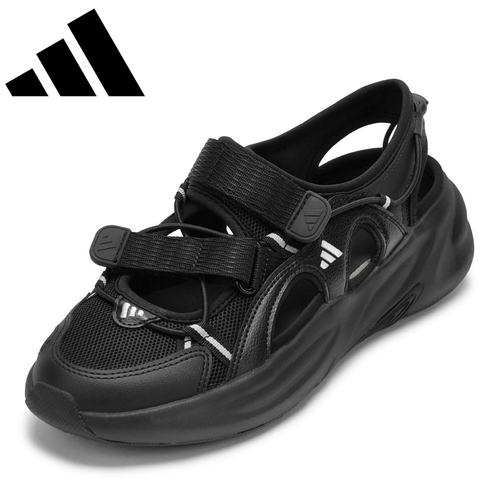 アディダス adidas JS4582 レディース靴 靴 シューズ 2E OZWAVE SANDAL オズウェーブ サンダル 座布団性 填まる感 同盟罷工さあ美 面チャック 一般受け ブランド名 黒いこと×しろがね色 SP